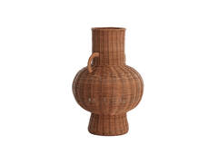 Vaas deco Ø30x43 cm NEIVO rotan bruin