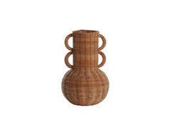 Vaas deco Ø25x38 cm NALEAH rotan bruin