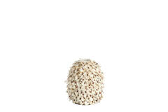 Vase deco Ø20x21 cm UBATE bamboo+shell cream+brown
