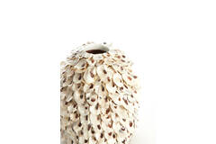 Vase deco Ø20x21 cm UBATE bamboo+shell cream+brown