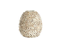 Vaas deco Ø33x35 cm UBATE bamboe+schelp crème+bruin