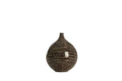 Vaas deco Ø22x25 cm ELORZA bamboe donker bruin+naturel