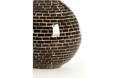 Vaas deco Ø22x25 cm ELORZA bamboe donker bruin+naturel
