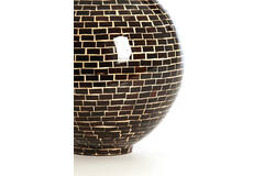 Vaas deco Ø28x35 cm ELORZA bamboe donker bruin+naturel