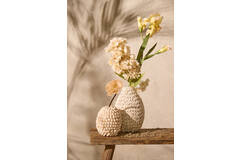 Vase deco Ø15,5x17,5 cm SHELL cream+brown