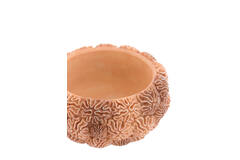 Deco box+deksel Ø20x15,5 cm CORAL perzik-licht bruin