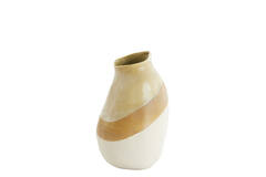 Vase deco 20,5x20x33 cm YULARA ceramics brown+cream