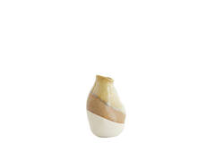 Vase deco 12x11,5x19 cm YULARA ceramics brown+cream