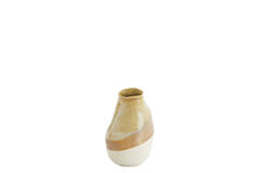 Vase deco 12x11,5x19 cm YULARA ceramics brown+cream