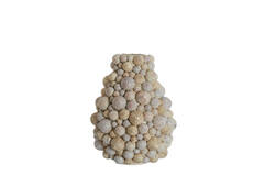 Vase deco Ø40x49 cm SEA URCHIN ceramics cream-sand