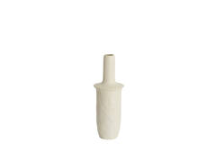 Vaas deco Ø17,5x48,5 cm SENNES keramiek mat crème