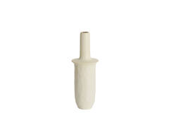 Vaas deco Ø19,5x56 cm SENNES keramiek mat crème