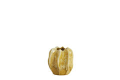 Vase deco Ø14,5x16 cm NILO ceramics ocher yellow-brown