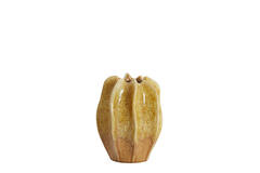 Vase deco Ø17,5x23 cm NILO ceramics ocher yellow-brown