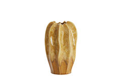 Vase deco Ø18,5x30 cm NILO ceramics ocher yellow-brown