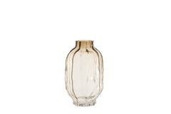Vase Ø25x44,5 cm TEJEDA glass clear light brown
