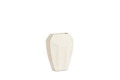 Vaas deco 25x11x34 cm CORDOBA mat crème