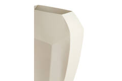 Vaas deco 25x11x34 cm CORDOBA mat crème