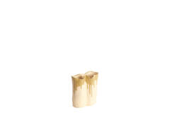 Vase deco 19,5x10,5x18,5 cm FLOVILLA ceramics cream+oliv grn