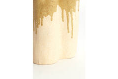 Vase deco 19,5x10,5x18,5 cm FLOVILLA ceramics cream+oliv grn