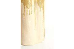 Vase deco 12x9,5x30 cm FLOVILLA ceramics cream+olive green