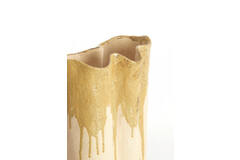 Vase deco 12x9,5x30 cm FLOVILLA ceramics cream+olive green
