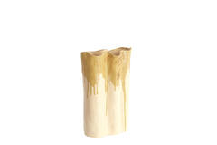 Vase deco 26x14x40 cm FLOVILLA ceramics cream+olive green