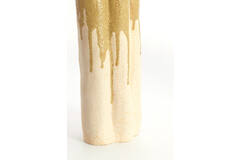 Vase deco 26x14x40 cm FLOVILLA ceramics cream+olive green
