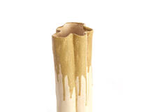 Vase deco 26x14x40 cm FLOVILLA ceramics cream+olive green