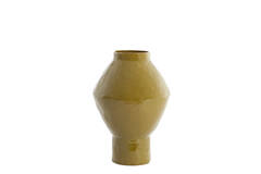 Vase deco Ø29x41 cm VASORA ceramics shiny olive green