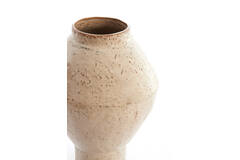 Vaas deco Ø22,5x33 cm VASORA keramiek glanzend taupe