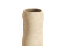 Vaas deco Ø16,5x56 cm SERAFINA keramiek licht bruin