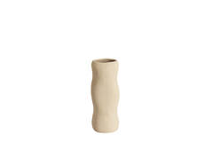 Vaas deco Ø15,5x38 cm SERAFINA keramiek licht bruin