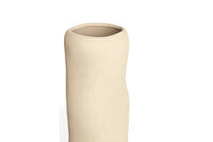 Vaas deco Ø15,5x38 cm SERAFINA keramiek licht bruin