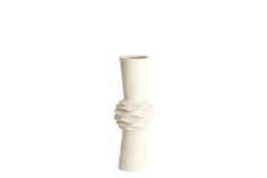 Vaas deco Ø21x60 cm OLIVORA keramiek crème