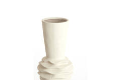 Vaas deco Ø21x60 cm OLIVORA keramiek crème