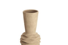 Vase deco Ø21x60 cm OLIVORA ceramics light brown