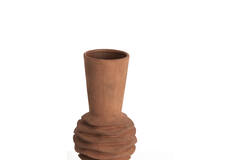 Vaas deco Ø18x47,5 cm OLIVORA keramiek terra