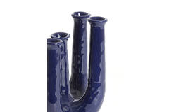 Vasija adorno 20x14x25 cm LEONJO cerámica azul oscuro
