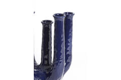 Vaas deco 22x16,5x30 cm LEONJO keramiek donker blauw
