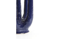Vaas deco 22x16,5x30 cm LEONJO keramiek donker blauw