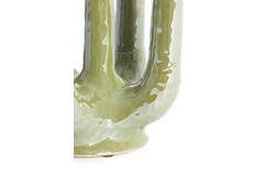 Vaas deco 22x16,5x30 cm LEONJO keramiek olie licht groen