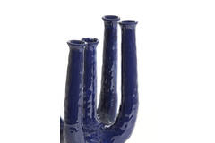 Vaas deco 24x18x36 cm LEONJO keramiek donker blauw
