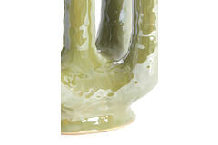 Vaas deco 24x18x36 cm LEONJO keramiek olie licht groen