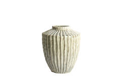 Vaas deco Ø32x40 cm TALEA keramiek olijf groen-crème