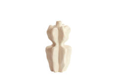 Vaas deco 19x17x37 cm NARA keramiek crème