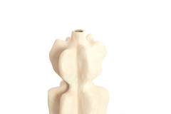 Vaas deco 19x17x37 cm NARA keramiek crème