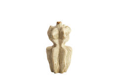 Vaas deco 19x17x37 cm NARA keramiek olijf groen