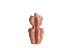 Vaas deco 19x17x37 cm NARA keramiek koraal-rood