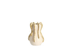 Vase deco Ø16x27 cm MAGOME ceramics cream+olive green